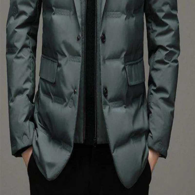 2025 High quality down jacket men winter business casual fashion handsome duck down medium long down jacket W250806