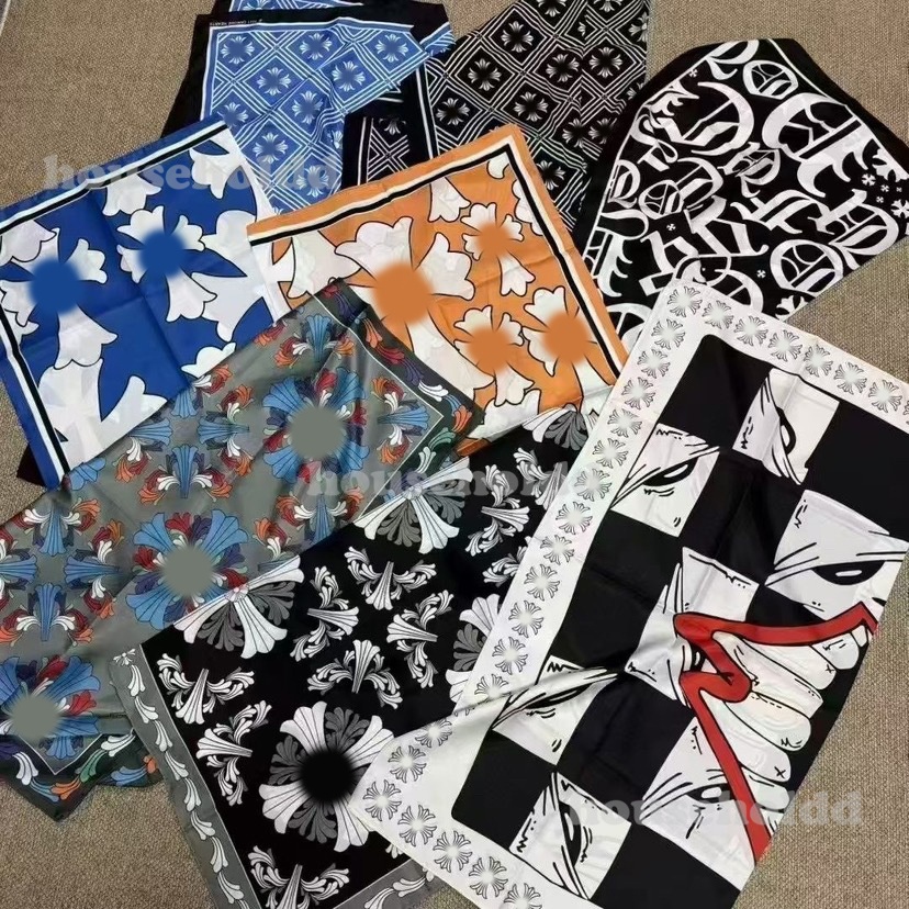 Designer Scarves 90x90cm Cross Print Square Scarf Top Gothic Wrap Black White Yellow Unisex Spring Summer