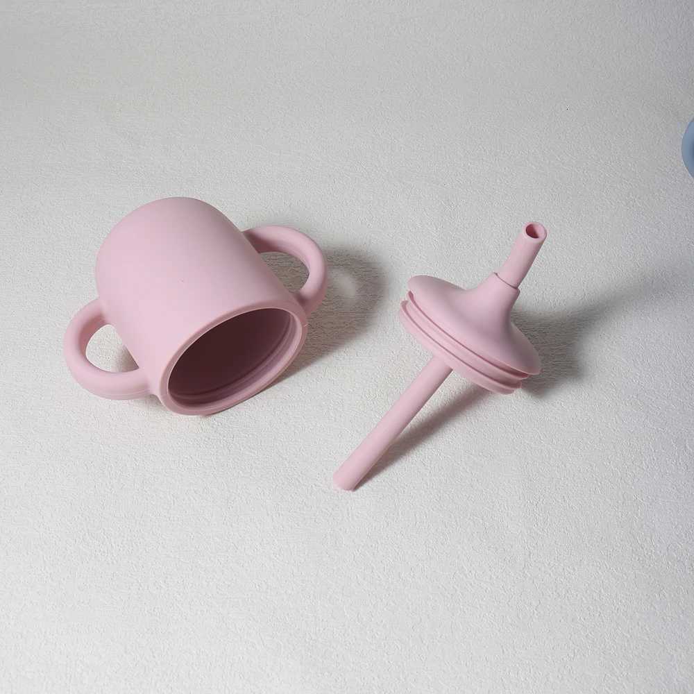 180ML Baby Silicone Sippy Straw Cup BPA-Free Portable Feeding Cup Leakproof Training Cup X250806