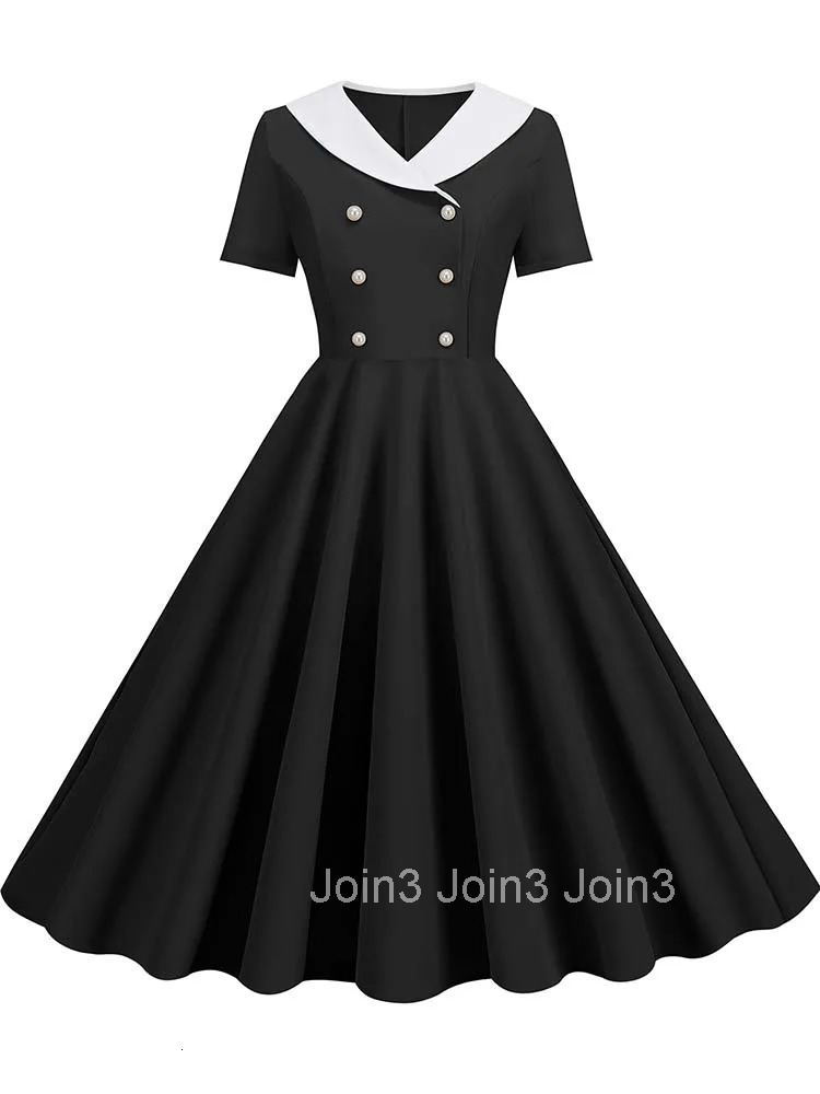 Summer Midi Dress Women Elegant Pink Vintage Party Sundress Casual Peter pan Collar Short Sleeve Dress