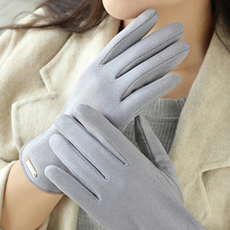 Womans Gloves Winter Warm Soft Comfortable Touch Screen Driving for Lady Convenient and practical Thick Fingered Gloves 250806