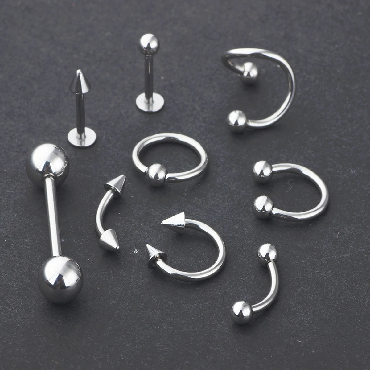 100PCS/Lot Steel Nose Ring Hoop Nostril Piercing Septum Ring Horseshoe Nose Ring Body Jewelry 250805