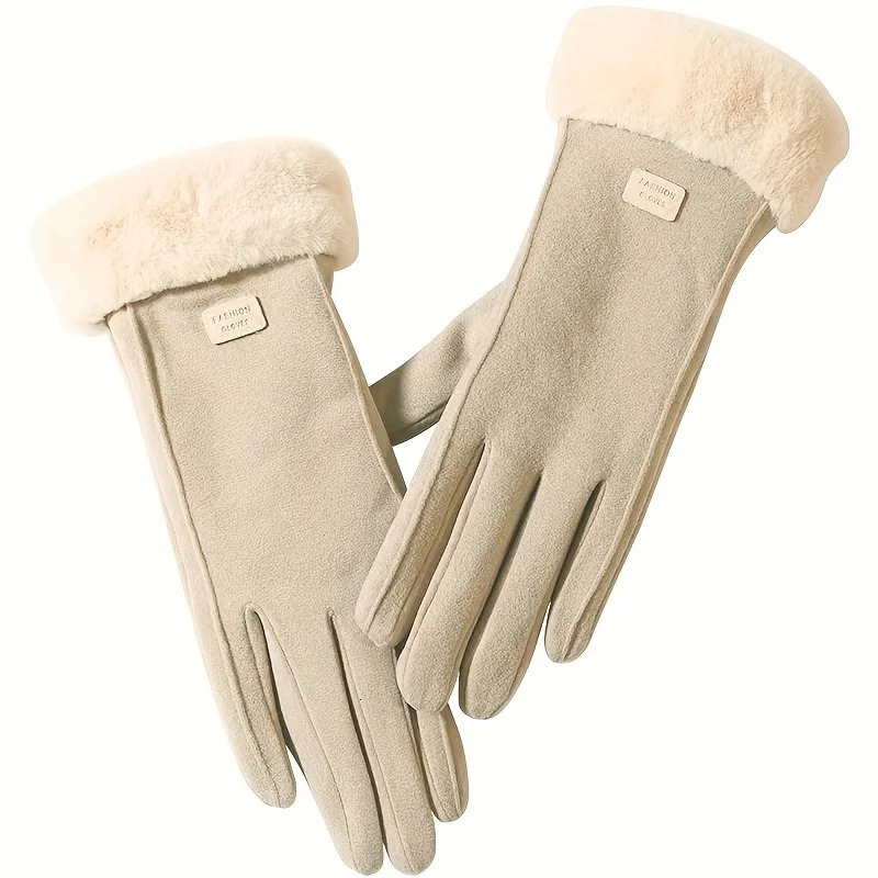 Women Touch Screen Gloves Fashion Mittens Autumn Winter Warm Thin Cashmere Solid Cycling Drive Suede Fabric Elegant Windproof 250806