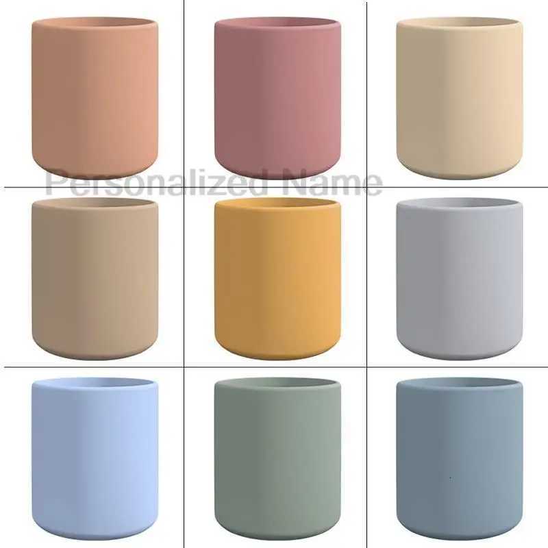 Personalized Name Silica Gel Boys and Girls Straight Cup 200ml Baby Water Cup Food-grade Baby Childrens Learning Drink BPA Free X250806