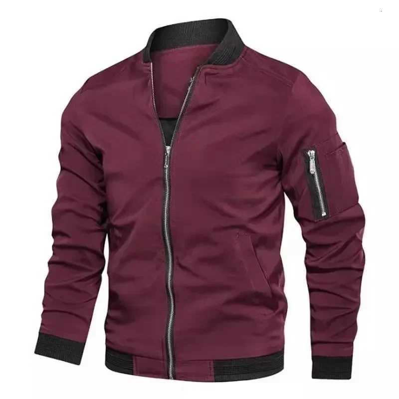 Mens Jacket Autumn Long Sleeve Baseball Uniform Windproof Cycling Thin Jacket Solid Zipper Casual Jacket Outdoor Sports Coat W250806