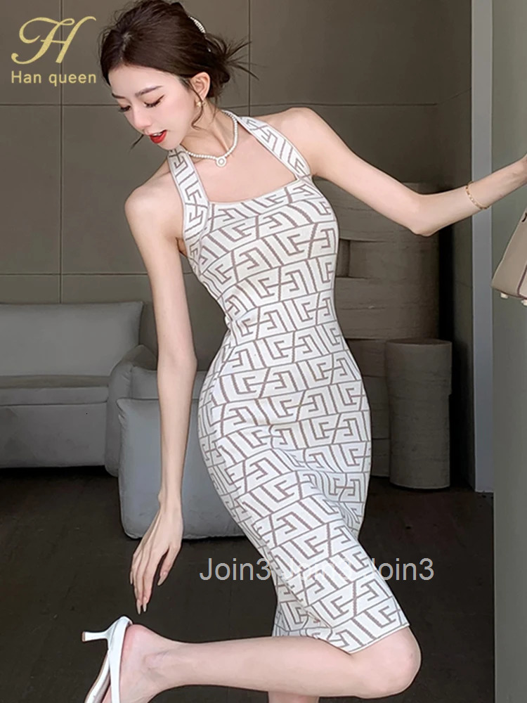 Knit Stretch Sexy Korean Pencil Party Dresses Female Clothing Summer Luxury Womens Elegant Dress