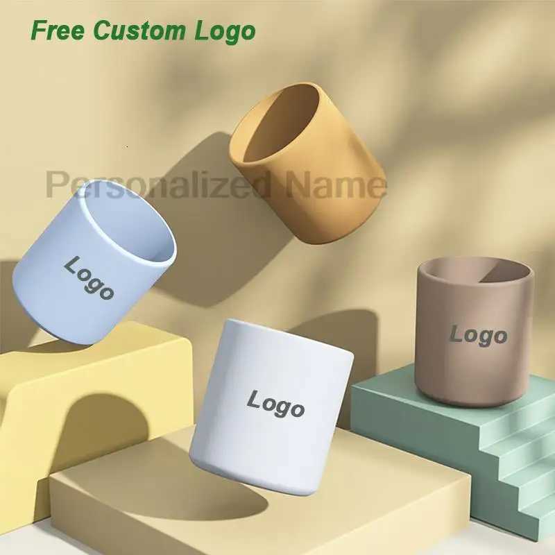 Personalized Name Silica Gel Boys and Girls Straight Cup 200ml Baby Water Cup Food-grade Baby Childrens Learning Drink BPA Free X250806
