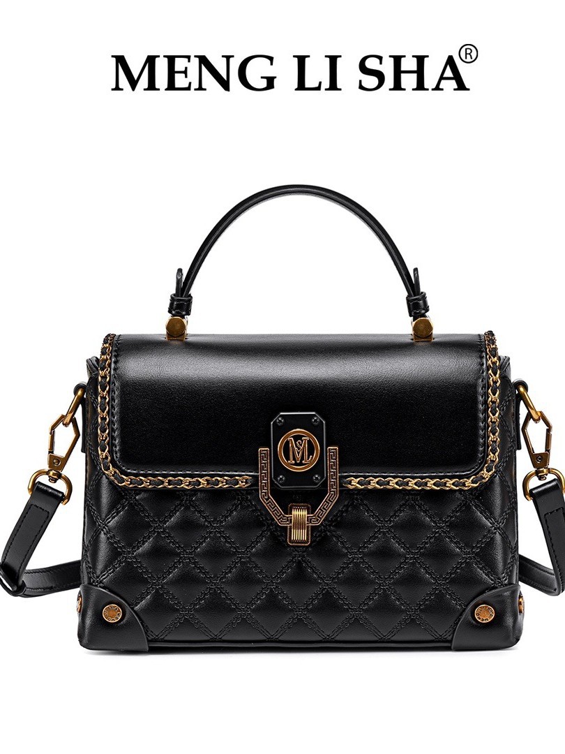 MENG LI SHA 2025 new niche design fashion Rhombus handbox bag women commuting large capacity all one-shoulder crossbody bag