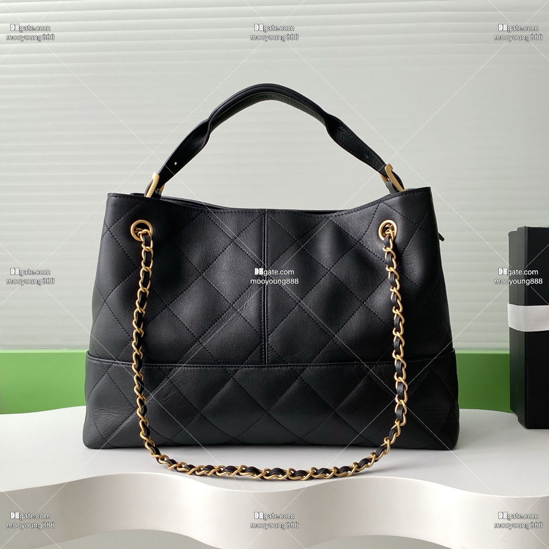 12A Upgrade Mirror Quality Designer Tote Bag 36cm Hobo Handbags for Women Luxury Quilted Bag Black Purse Calfskin Leather Shoulder Chain Bag for Travel AS5634
