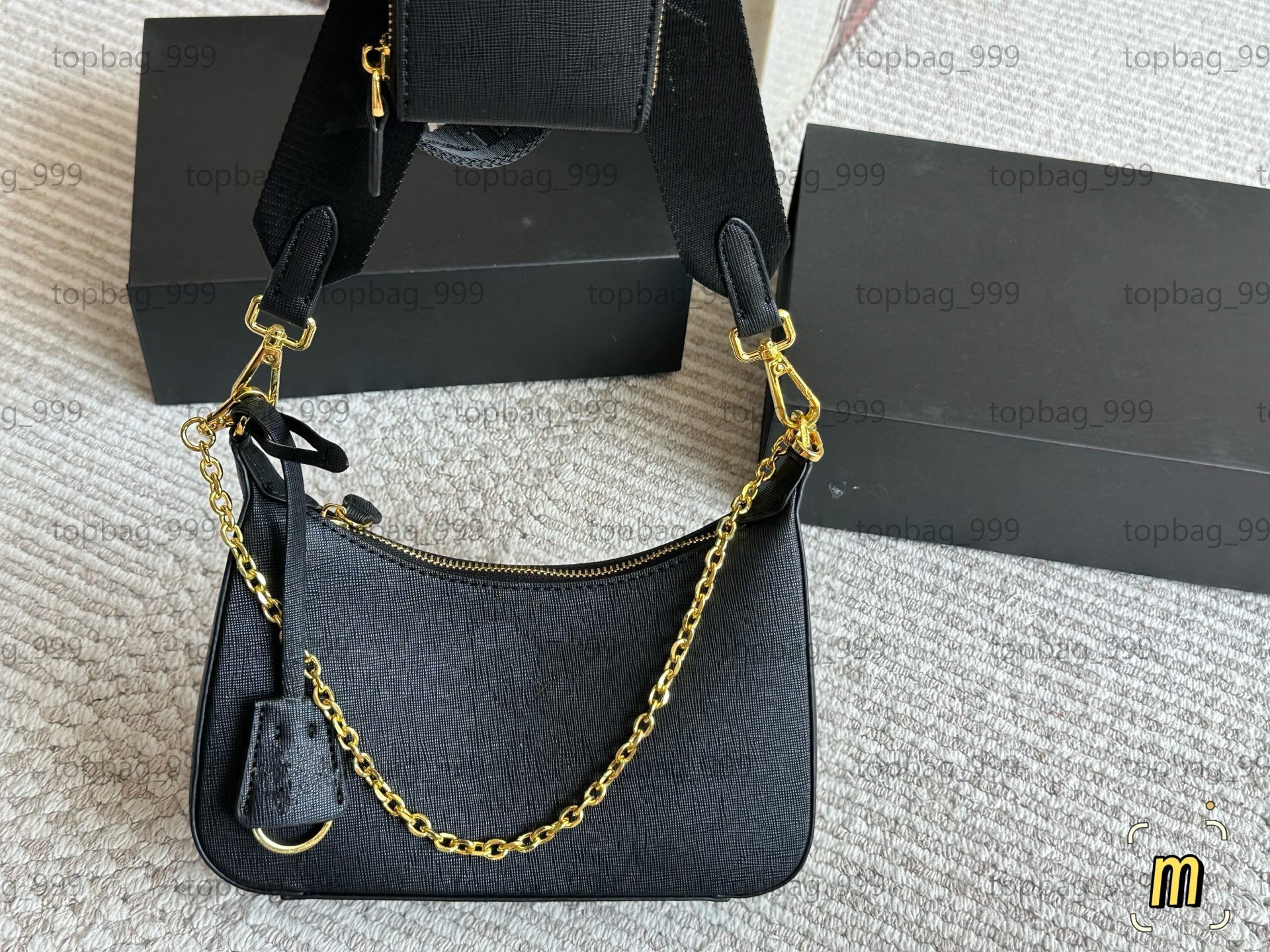 Womens Nylon Simple Underarm Chain Handbags Totes Makeup Vanity Bags Girls Fashionable Shoulder Bag Women's Crossbody Handbag Removable Shoulde