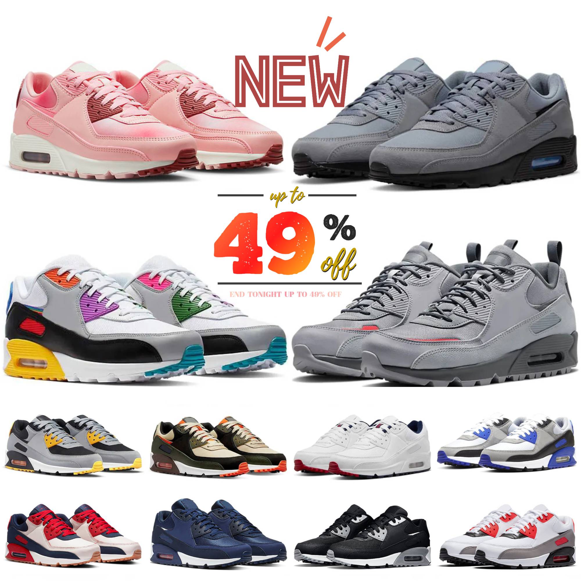 2025 Designer 90 90s mens Running Shoes Triple Black White UNC Rose Pink Valentines day Lahar Escape Smoke Grey Pale Ivory Camowabb Men Women Trainers Sports Sneakers