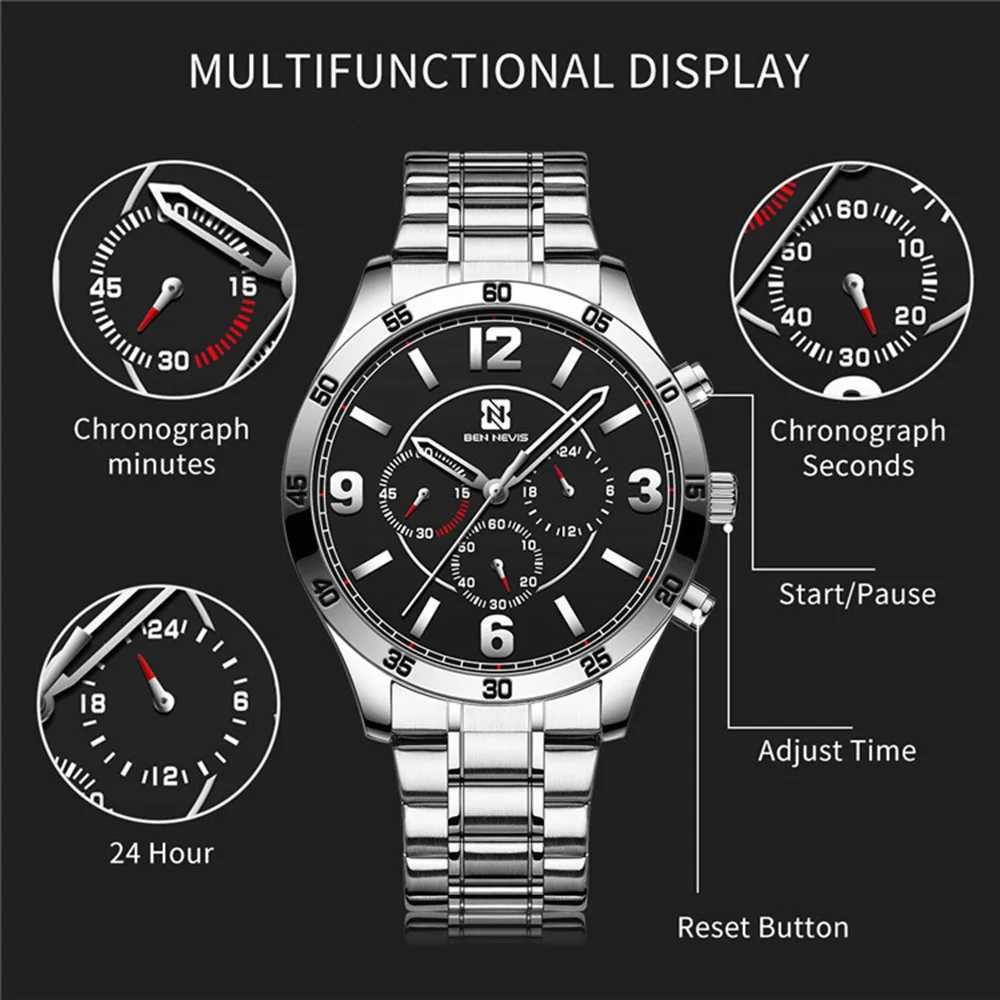 Luxury 45mm Mens Wristwatch Install Quartz Mens 3ATM Diving Sport Wristwatch W250806