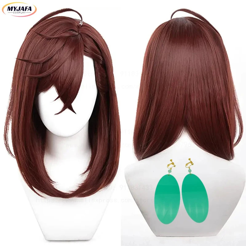 Momo Ayase Cosplay Wig 43cm Short Red Brown Wig Cosplay Anime Cosplay Wigs Heat Resistant Synthetic Wigs Wig Cap 250805
