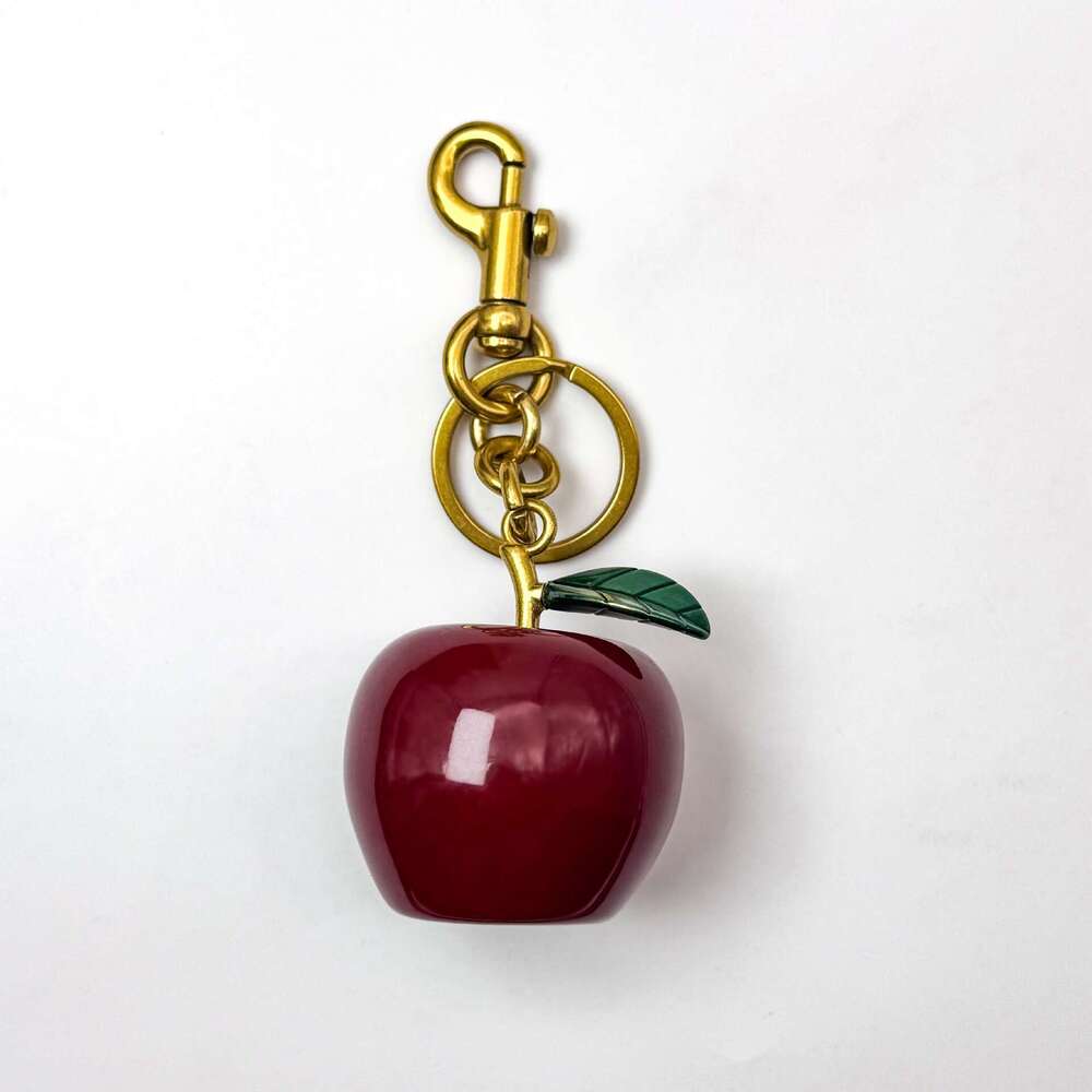 DHessentials Stylish Cherry Keychain - Fashion Resin Car Key Holder with Metal Hook, Cute Fruit Bag Charm Accessory for Women (6x12.5cm)