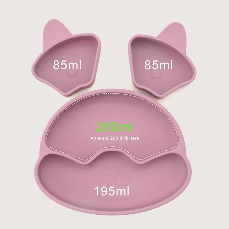 New BPA Free Baby Sucker Silicone Dining Plate Cartoon Children Dishes Plate Toddle Training Tableware Kids Feeding Bowls X250806