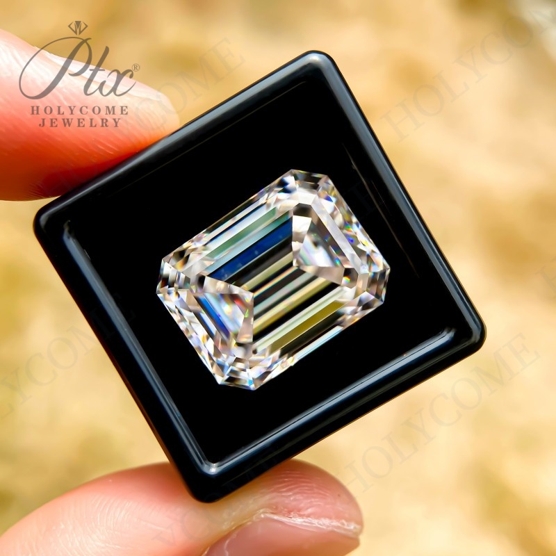 Lab Grown Moissanite Gemstone Emerald Cut Loose Diamond Stone VVS1 D White Beads Jewelry Making Engagement Wedding Charms DIY Materials