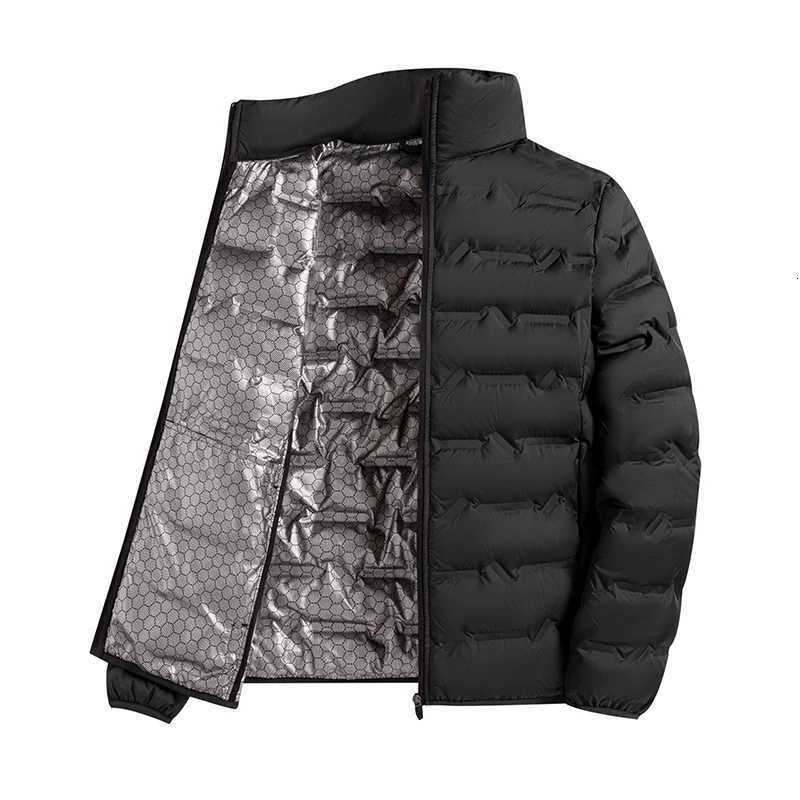 Graphene Self-heating Down Jacket Men Solid Windproof Pleated Down Jackets Stand Collar Classical Warm Winter Jackets Male W250806