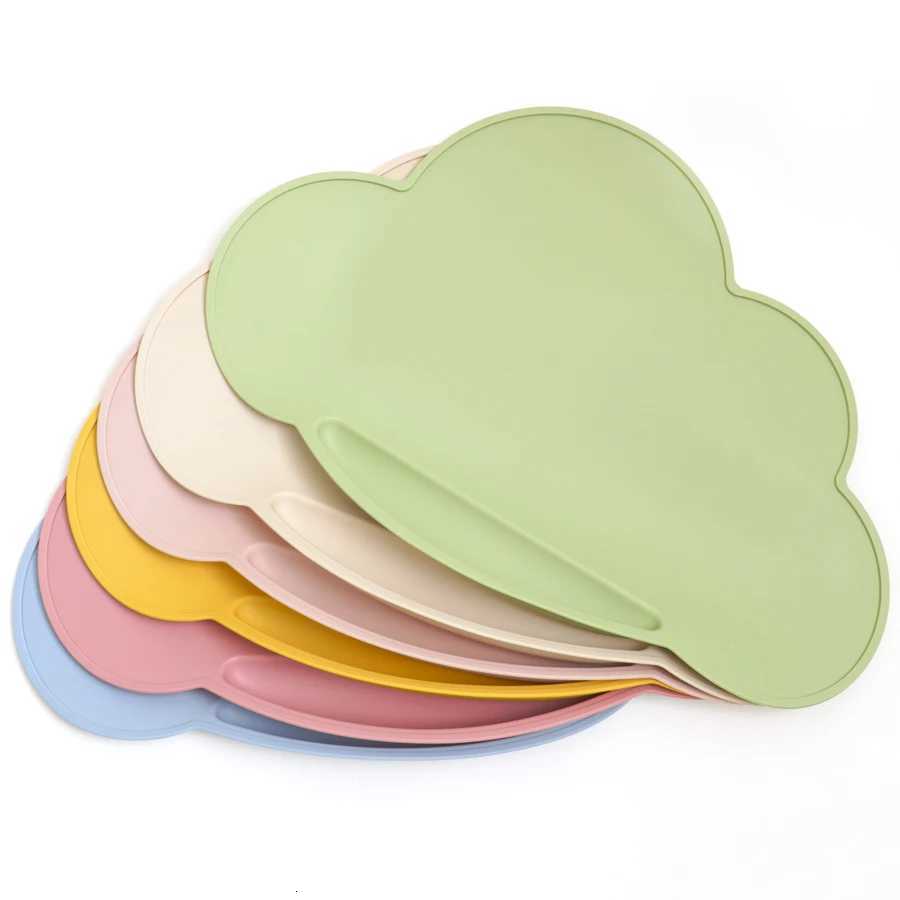 Baby Clouds Shape Silicone Placemat BPA Free Heat Insulation Child Table Waterproof Kid Mat Children Feeding Tableware X250806