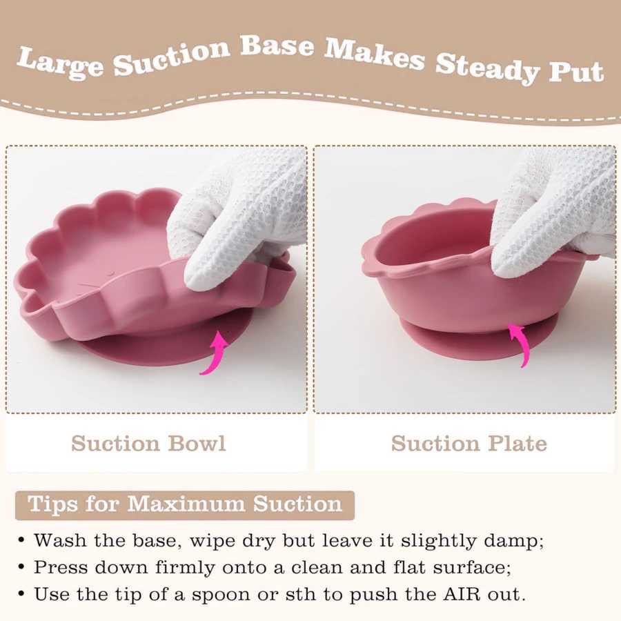 7PCS Baby Silicone Tableware Set Adjustable Bib Cartoon Lion Shape Placemat Bowl Plate Feeding Training Spoon Fork Portable Cup X250806