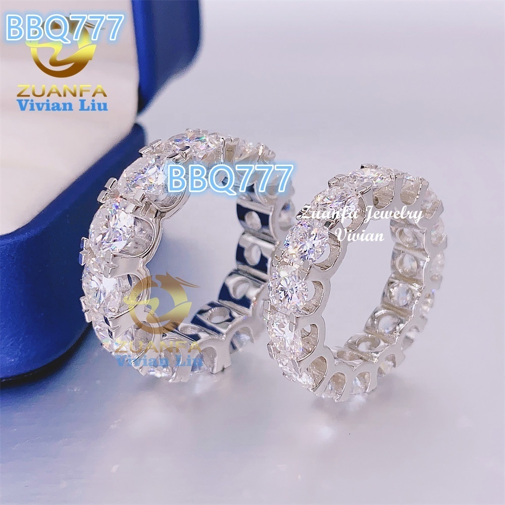 2025Wholesale Price Iced Out Diamond 925 Sterling Silver Custom Vvs Moissanite or Ring