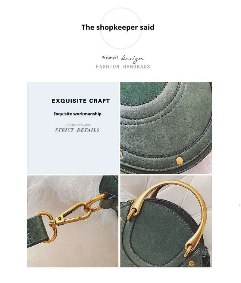 Our Store's Best-selling 2025 Foreign Trade Women's Small Round Bag European And American Fashion Frosted Splicing