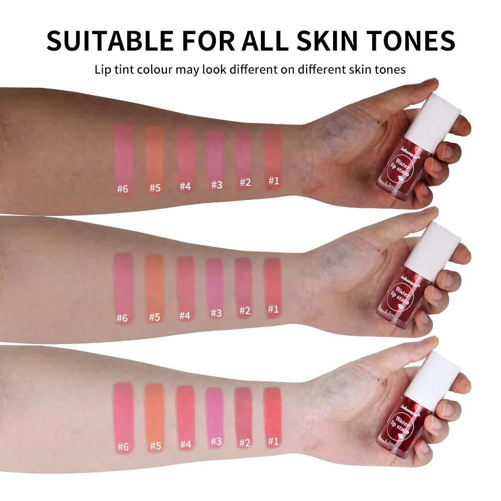 6Colors Water Lip Stain Lip Glaze Long Lasting Lip Ink Face Lip Dual Purpose Waterproof Liquid Cosmetic Makeup 250805