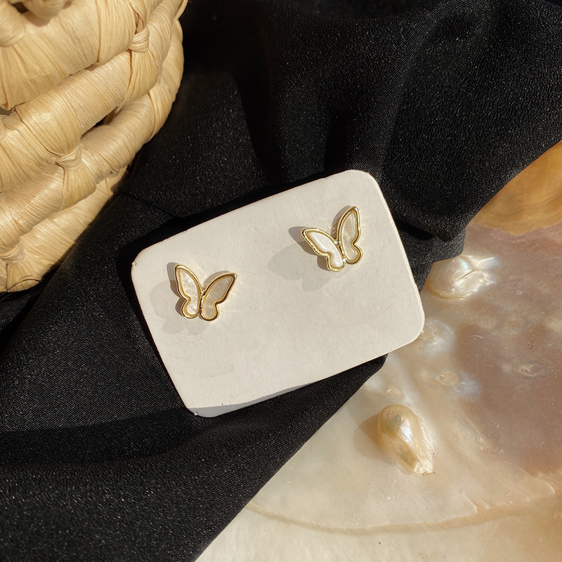 Korea 2025 New Super Fairy Forest Style Sweet Butterfly Glaze Earrings Versatile Girl Ins Fresh