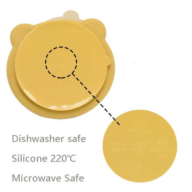 Baby Safe Silicone Dining Plate Solid Cute Cartoon Bear Children Dishes Training Tableware Kids Feeding Bowls BPA Free X250806