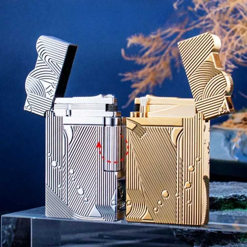 ROWENTA Sanji Same Style Loud Voice Kerosene Lighter Side Pulley Ignition Fashionable Exquisite Collection Gift Lighters Smoking Z250806