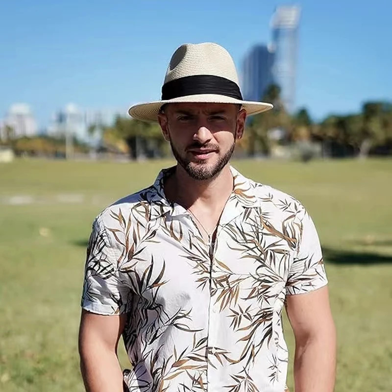 XL Big Head 63CM Summer Beach Woven Sun Hats Men Women Plus Size Jazz UV UPF 50 Sun Protection Travel Panaman Straw Hats Unisex 250805