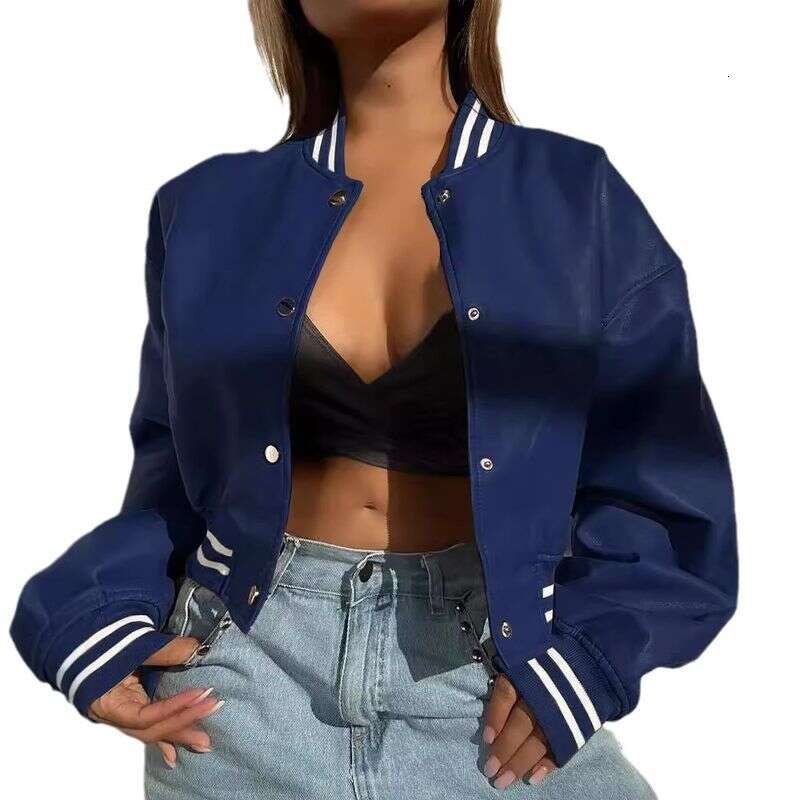 Clothing Autumn and Winter Women's New Long sleeved Motorcycle Fashion PU Leather Small Jacket