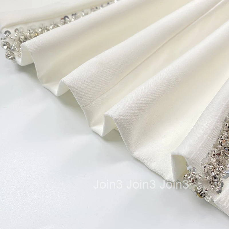 Summer Dresses Woman Sequined Mini Dress plus Fashion Loose Zipper Pocket Round-neck White Adult Costume Female