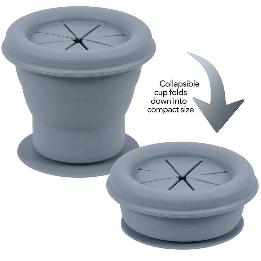 Portable Baby Soft Silicone Feeding Cups Drinkware Newborn Learning Cups Food Grade Snack Cup Container With Sucker Baby Supplies X250806