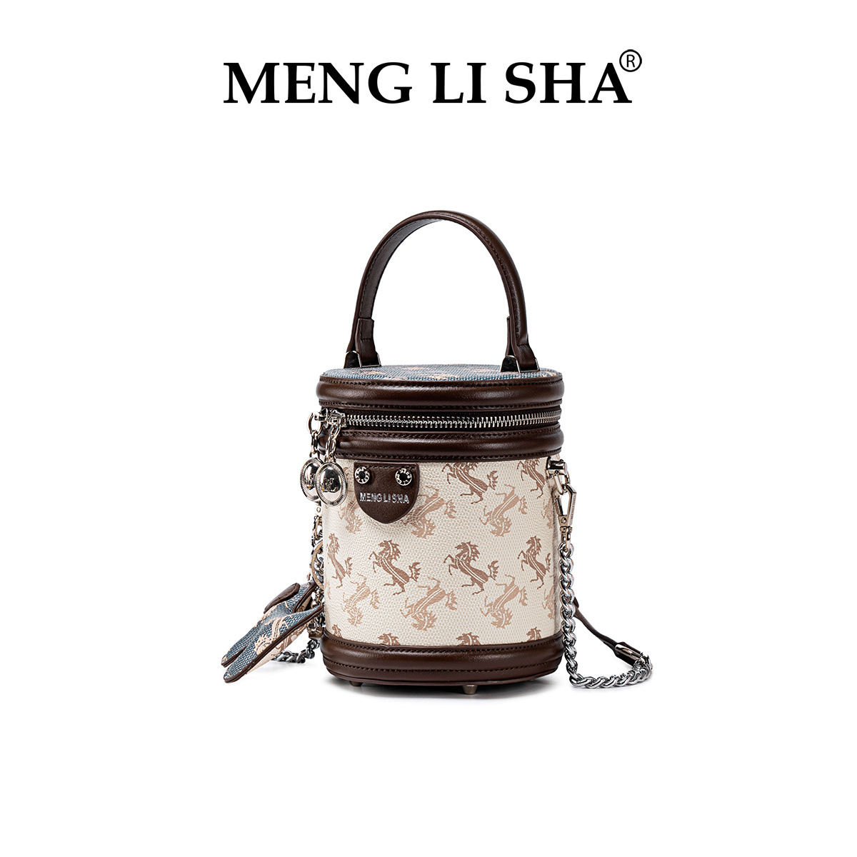 2025 MENG LI SHA New Summer Light Luxury Niche High-End Large-Capacity One-Shoulder Crossbody Bucket Bag Commuter Handbag