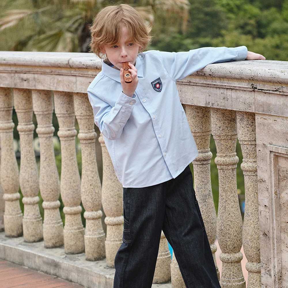 Dave Bella Boys Long Sleeve Shirt Autumn Spring Cotton Blouse for Children Birthday Party Formal Shirt Kids Clothes DK 3252972 X250806