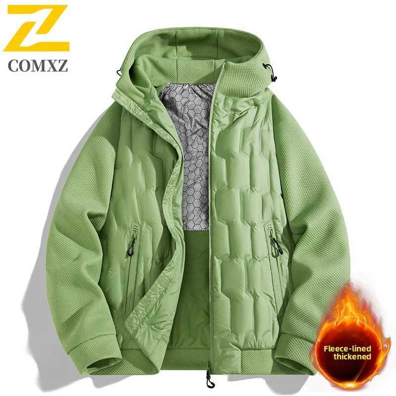 Couple Down Jacket 2025 New White Goose Down Thickened Cold Proof and Warm Hooded Coat Outdoor Casual Winter Zipper Cotton Coat W250806