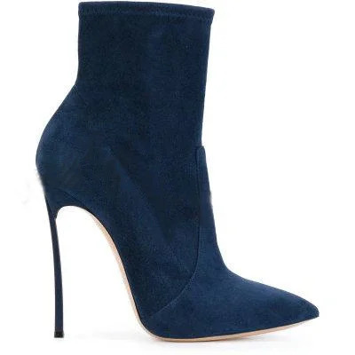 Women Black Real Leather Pointy Toe Boots Sexy Zipper Buckle Suede Super Stiletto High Heel Booties Ladies Gladiator Shoes 250805