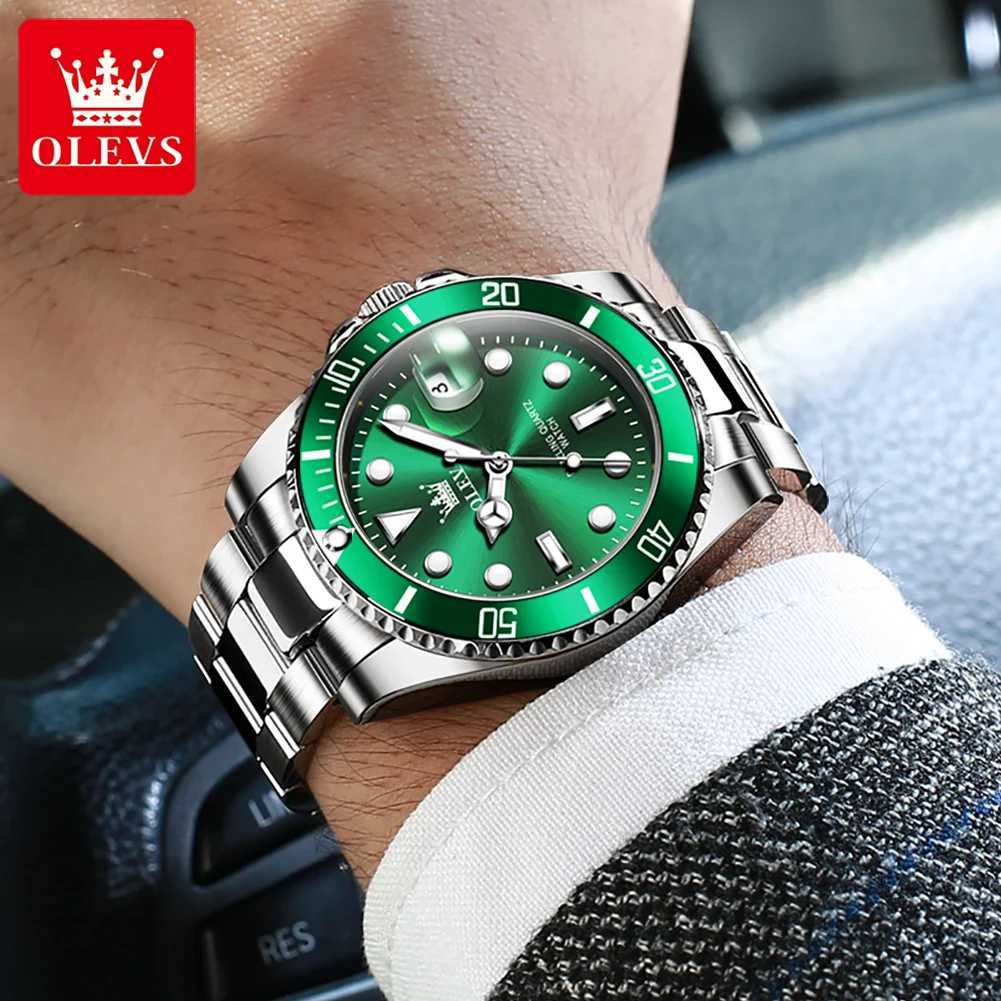 OLEVS Mens es 5885G Top Brand Classic Luxury Fashion Original Quartz for Men Diving Timing Bezel Waterproof Luminous W250806