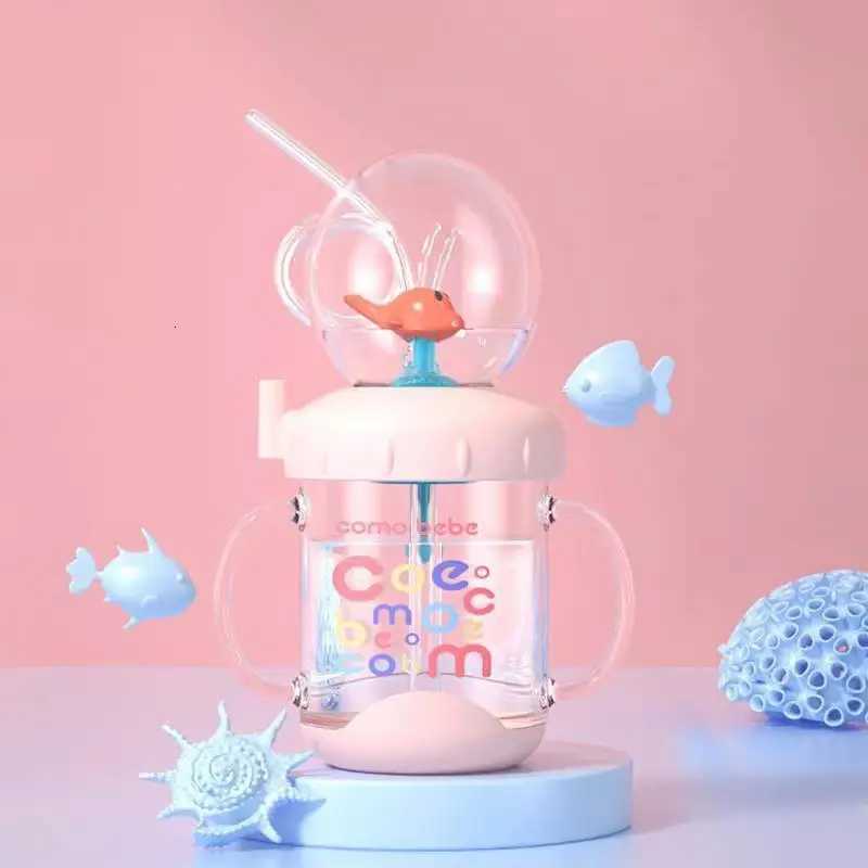 220ml ChildrenS Water Glass Whale Fun Spray Cup Baby Drinking Cup for 6-Year-Olds Kindergarten Home Drinking Cup X250806
