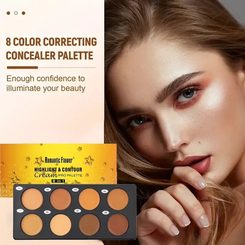 8-in-1 Makeup concealer PaletteFace Contour Concealer palette Waterproof3D Contouring Shadow Makeup Bronze makeup products 250730