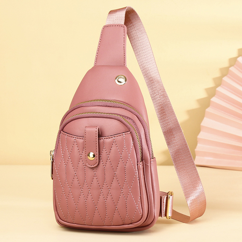 New Trendy for Women Fashionable Versatile Large Capacity Crossbody Korean Style PU Student Casual Chest Bag