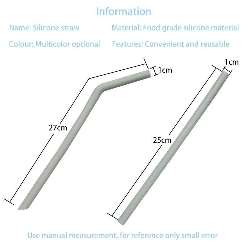Customized Baby Accessories Reusable Silicone Straws Food Grade Flexible Bent Straight Drinking For Cup Straws Baby Stuff X250806