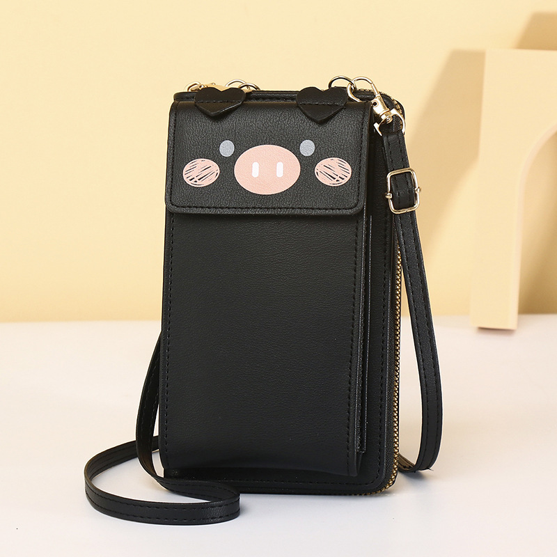 New Women's Wallet Vertical Style Single Shoulder Crossbody Small Fashion Simple Ins Cute Piggy Phone Bag