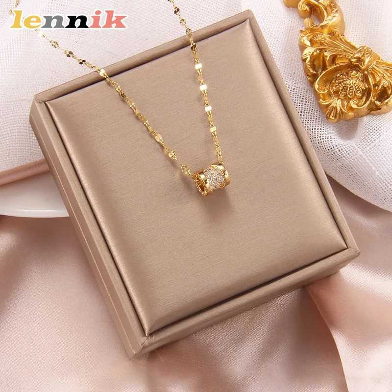 LENNIK Summer New Light Luxury Small Waist Wens Collaone Chain with High-end Design and Small Steel Ring Necklace S250806