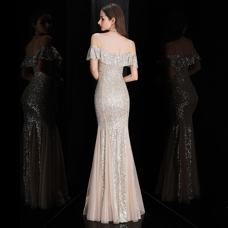 Dress Elegant Off-Shoulder Formal Gown, Long Party Suitable for Banquets, Proms, High-Level Guest Occasions - Luxurious and Charming Women's