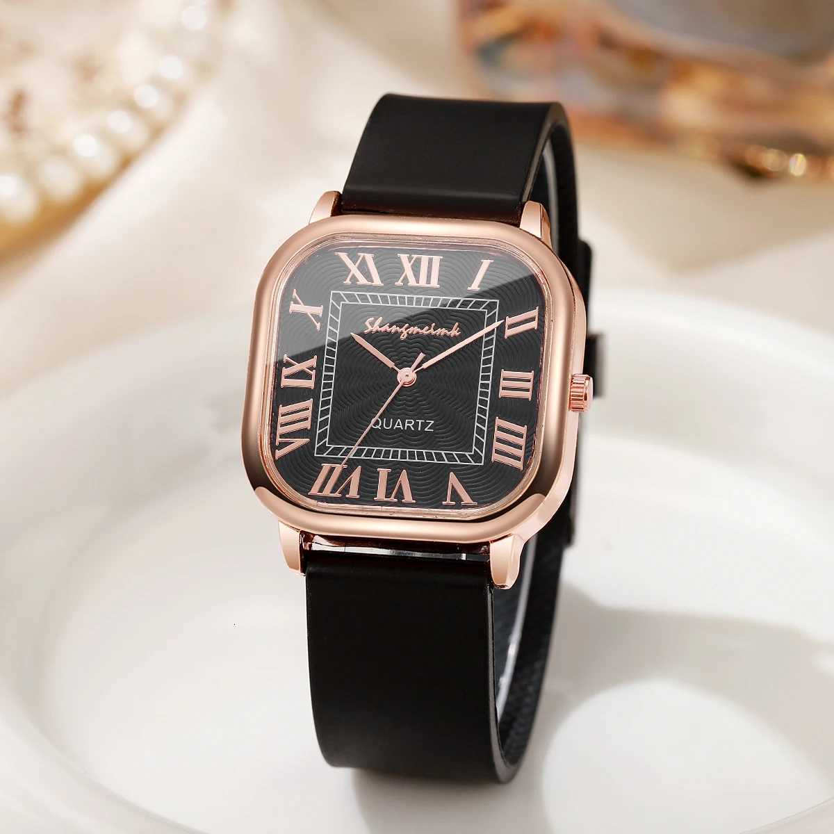 Fashion Square Women Casual Style Band Roman Dial Quartz Wrist Watch for Ladies Clock Reloj Mujer W250806