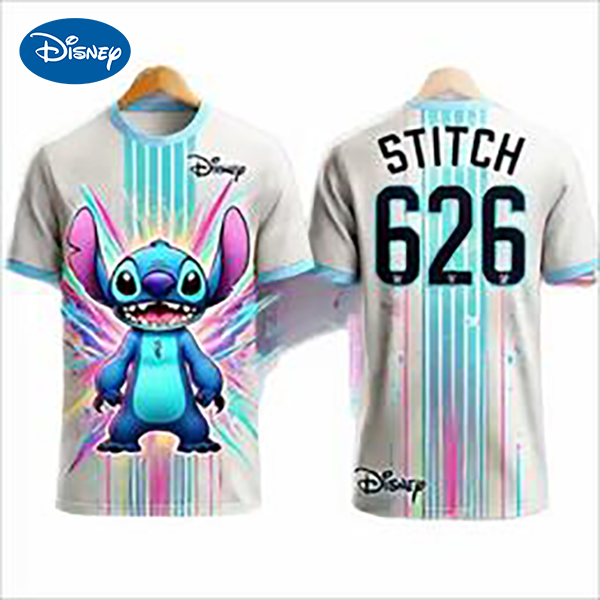 Disney Stitch Messi Collaboration T-Shirt Cute Stylish Comfortable Summer Jersey for Kids Adults Boys Girls W250617