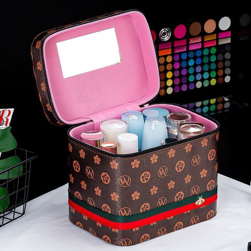 Designer Luxury New Large Capacity Makeup Organizer Bag Portable Handheld Multifunctional Makeup Bag Dustproof Skincare Storage Box Ins