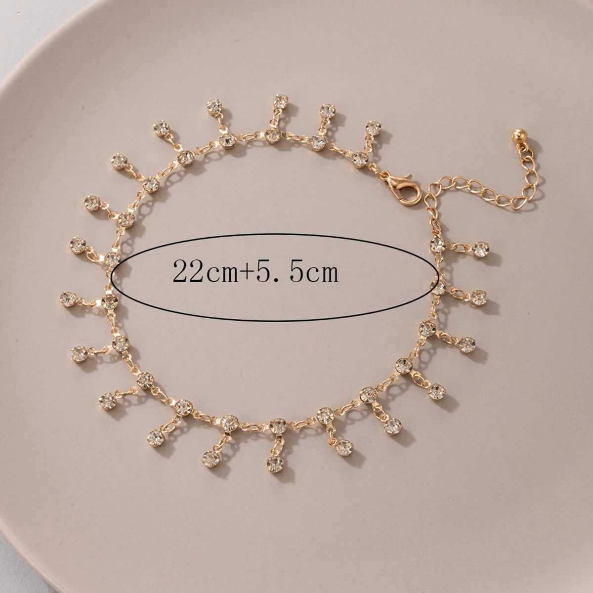 Docona Tassel Water Droplet Women Summer Beach Party Accessories Bohemia On The Fashion Anklet Simple Jewelry Female Y250805