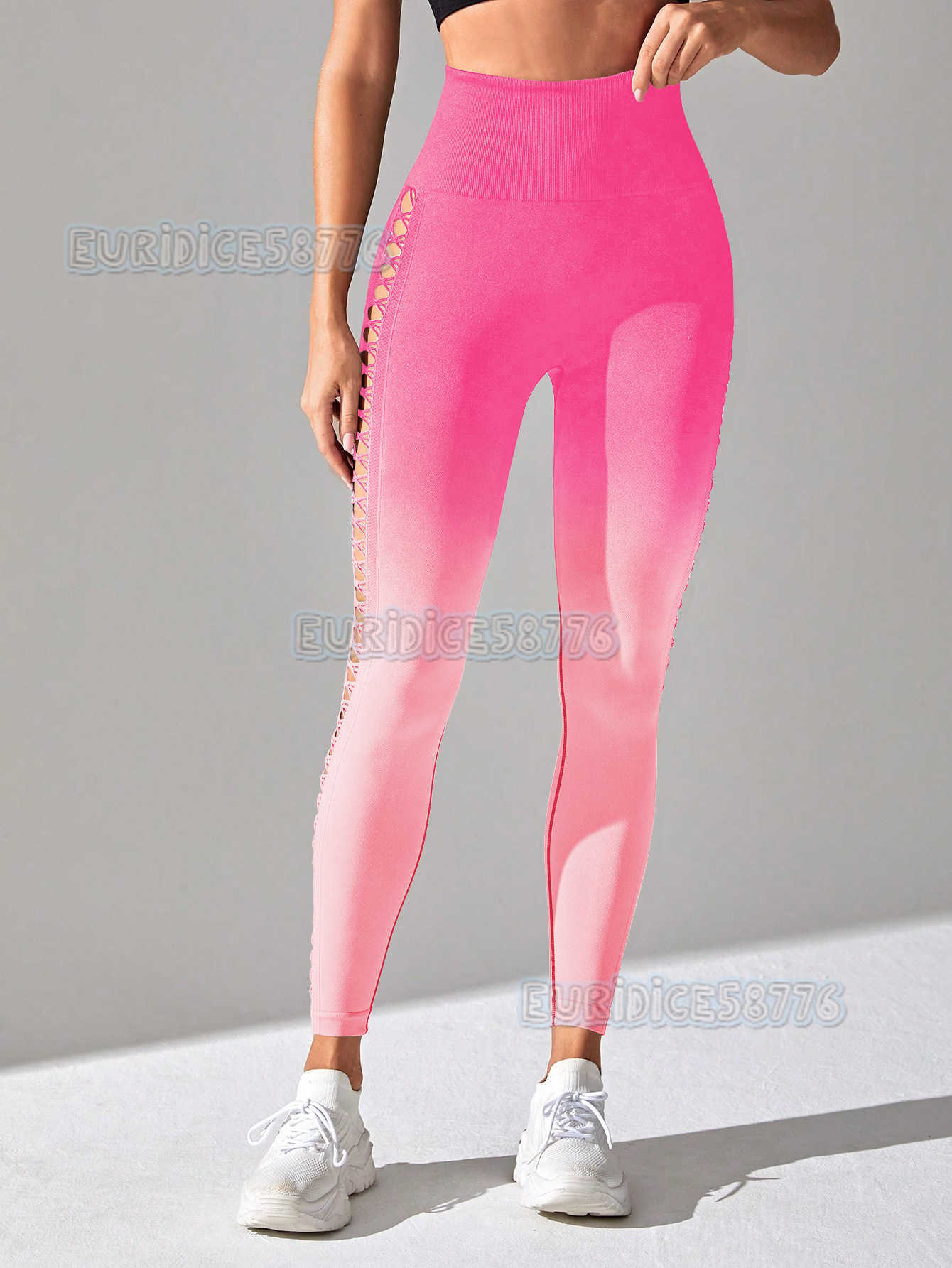 Gradient Tie-dye Seamless Peach Yoga Shorts for Women Hip-lifting Outdoor Tight High-waist Sports Fitness Pants for Women H250806